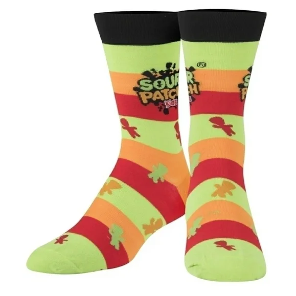 4/$25 Sour Patch Kids Crazy Socks New Unisex Novelty Crew Socks - Picture 1 of 6